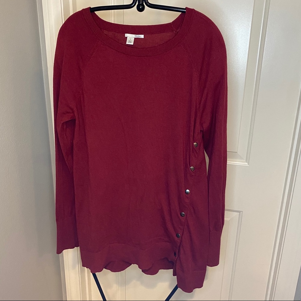 Halogen Asymmetrical Side Buttons Tunic Sweater - image 7